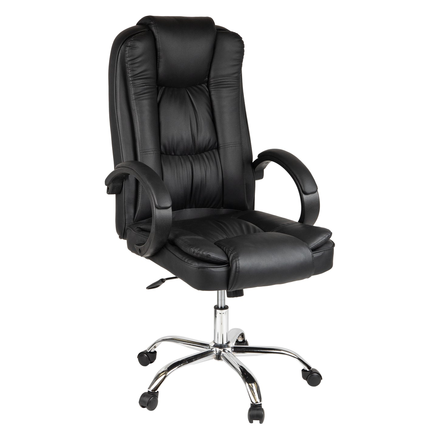 Mind Reader Executive Office Chair with Headrest, Height Adjustable, Desk Chair, Office, 23"L x 25"W x 45-49"H, Black