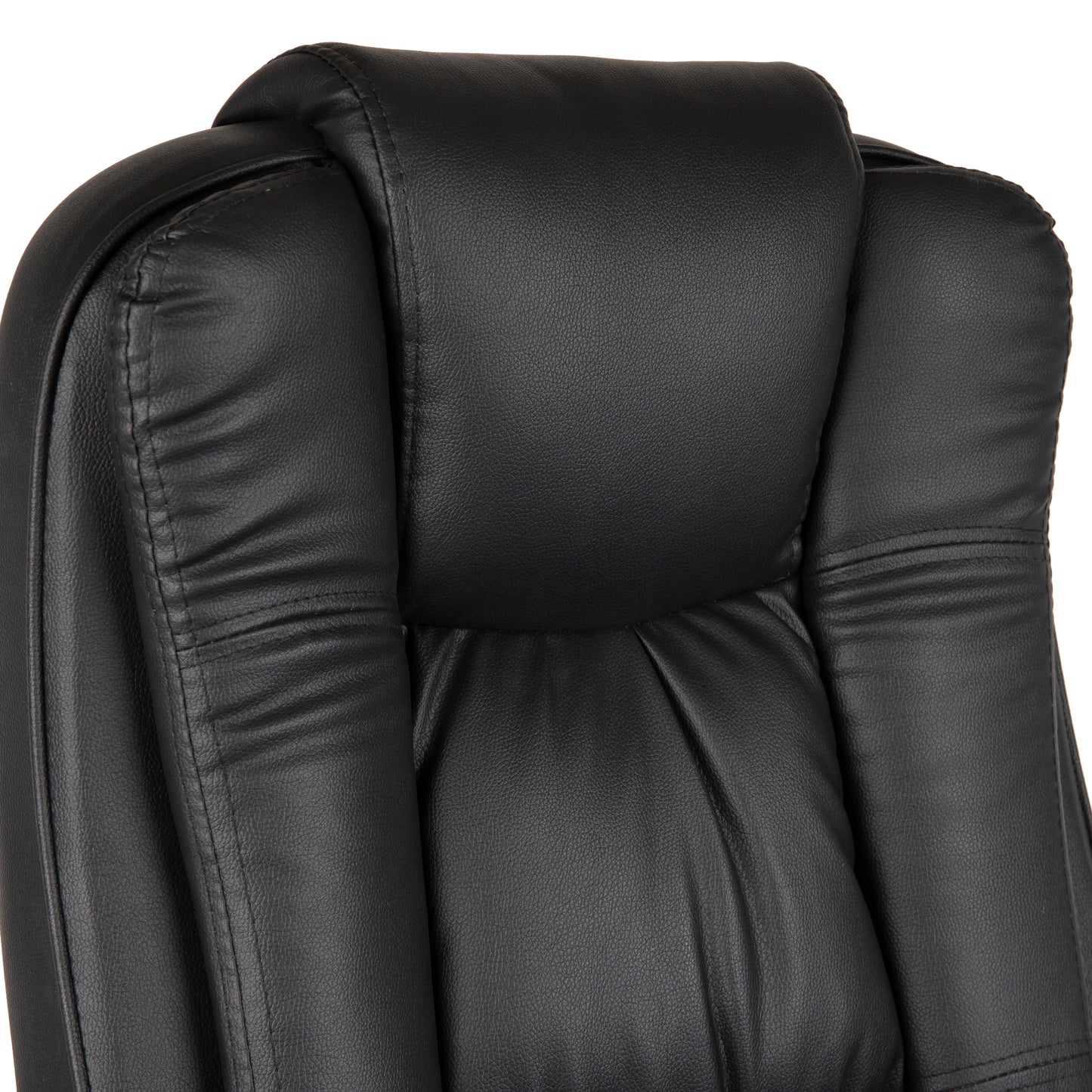 Mind Reader Executive Office Chair with Headrest, Height Adjustable, Desk Chair, Office, 23"L x 25"W x 45-49"H, Black