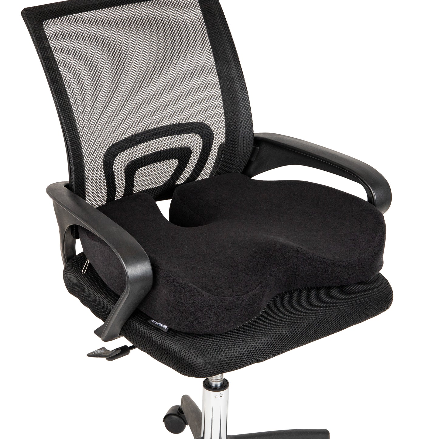 Mind Reader Memory Foam Seat Cushion, Ergonomic Pressure Relief for Office, Car, and More, Relieves Hip, Tailbone, Coccyx & Sciatica Pain, 18"L x 16.75"W x 4"H