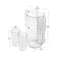 Mind Reader Pitcher and Cup Set, 6 Cups, Drink Pitcher with Lid, Glass Storage, Serving Set, 6.5"L x 6.5"W x 10.5"H, Clear