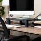Mind Reader Monitor Stand, Height Adjustable, Desktop Organizer, Laptop Riser, Office, 17.25"L x 13.25"W x 4"H, Black