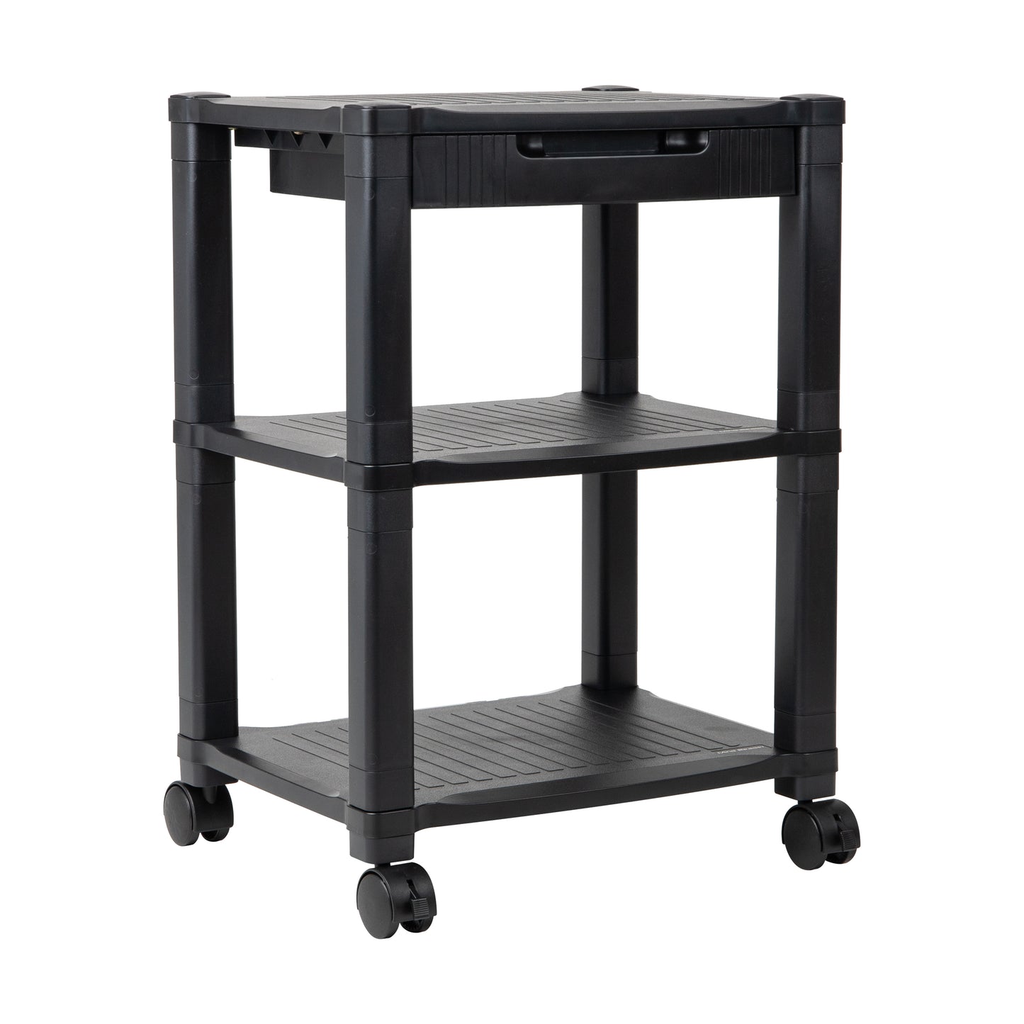 Mind Reader Rolling Printer Cart, Utility Cart, Printer Stand, Under Desk Storage, Office, 17.25"L x 13.5"W x 14.25"H, Black