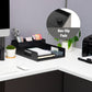 Mind Reader Utensil Napkin & Plate Holder, Silverware Organizer, Serving Tray, Black