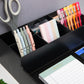 Mind Reader Utensil Napkin & Plate Holder, Silverware Organizer, Serving Tray, Black
