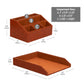 Mind Reader PU Leather Desk Organizer and Letter Tray Set, Stackable Paper Tray, Pen Cup and Card Holder, Brown