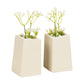 Mind Reader Cement Planter Bookends with Faux Plants, Decorative Book Ends for Shelves and Desk, Set of 2, White