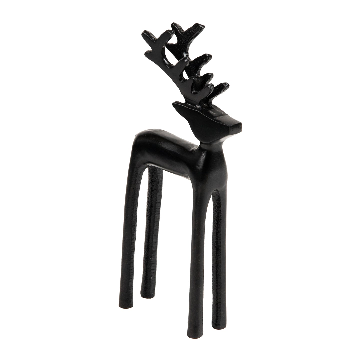 Mind Reader Modern Metal Reindeer Figurine, Sleek Aluminum Winter Holiday Decor, Rustic Contemporary Accent, Black