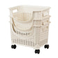 Mind Reader Plastic Storage Cart, Kitchen Storage, Rolling, Toy Storage, Laundry, Kitchen, 14.75"L x 11"W x 28.25"H, Ivory