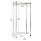 Mind Reader Heavy Duty Rolling Garment Rack with Adjustable Bar, Double Shelves & Locking Wheels, Chrome Steel Clothing Organizer, Chrome