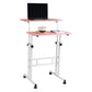 Mind Reader Standing Desk, Adjustable Height Laptop Workstation, Portable Rolling Desk on Wheels, Two-Tier Metal Frame