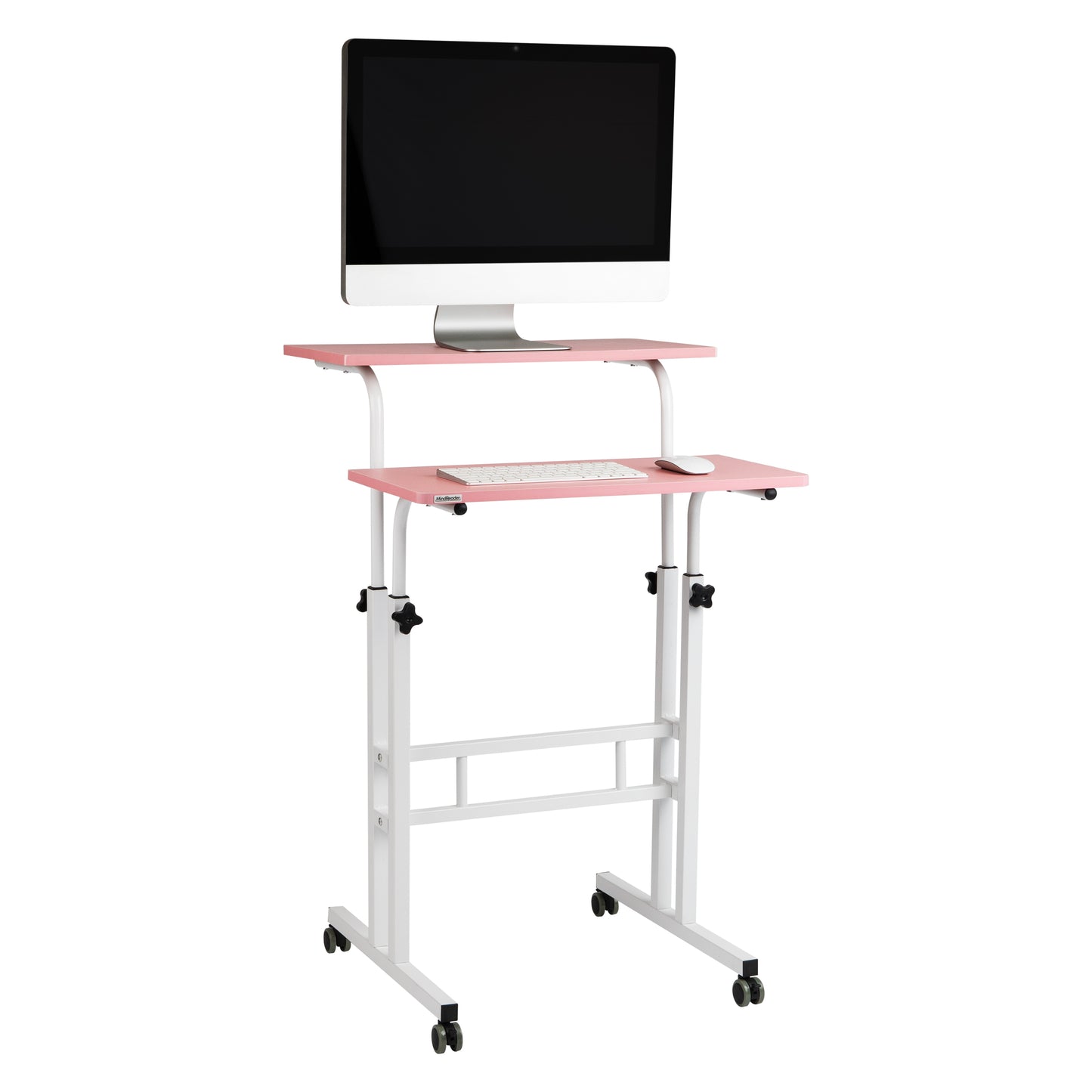 Mind Reader Standing Desk, Adjustable Height, Computer Desk, Laptop Desk, Portable, Rolling, 23.5"L x 19.5"W x 39"H