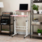 Mind Reader Standing Desk, Adjustable Height Laptop Workstation, Portable Rolling Desk on Wheels, Two-Tier Metal Frame
