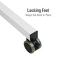 Mind Reader Standing Desk, Adjustable Height Laptop Workstation, Portable Rolling Desk on Wheels, Two-Tier Metal Frame