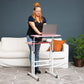 Mind Reader Standing Desk, Adjustable Height Laptop Workstation, Portable Rolling Desk on Wheels, Two-Tier Metal Frame