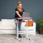 Mind Reader Standing Desk, Adjustable Height Laptop Workstation, Portable Rolling Desk on Wheels, Two-Tier Metal Frame