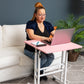 Mind Reader Standing Desk, Adjustable Height Laptop Workstation, Portable Rolling Desk on Wheels, Two-Tier Metal Frame