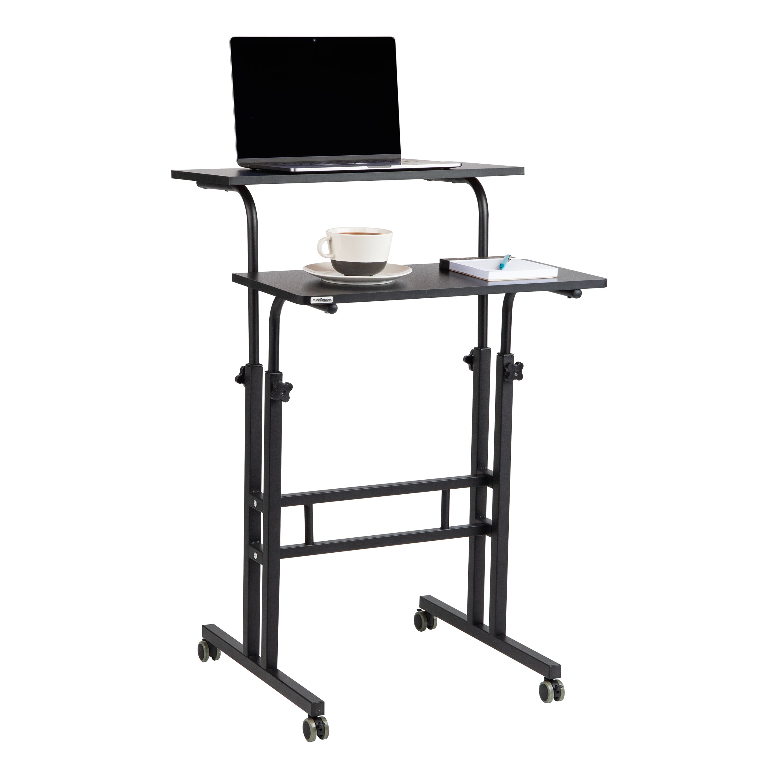 Mind Reader Computer Mind Reader Standing Desk, Adjustable Height, Computer Desk, Laptop De ...