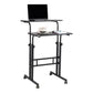 Mind Reader Standing Desk, Adjustable Height Laptop Workstation, Portable Rolling Desk on Wheels, Two-Tier Metal Frame