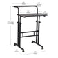 Mind Reader Standing Desk, Adjustable Height, Computer Desk, Laptop Desk, Portable, Rolling, 23.5"L x 19.5"W x 39"H