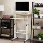 Mind Reader Standing Desk, Adjustable Height Laptop Workstation, Portable Rolling Desk on Wheels, Two-Tier Metal Frame