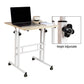 Mind Reader Standing Desk, Adjustable Height Laptop Workstation, Portable Rolling Desk on Wheels, Two-Tier Metal Frame