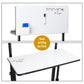 Mind Reader Standing Whiteboard Desk, Adjustable Height, Computer Desk, Laptop Desk, Portable, Rolling, 21"L x 21.5"W x 68.5"H, White