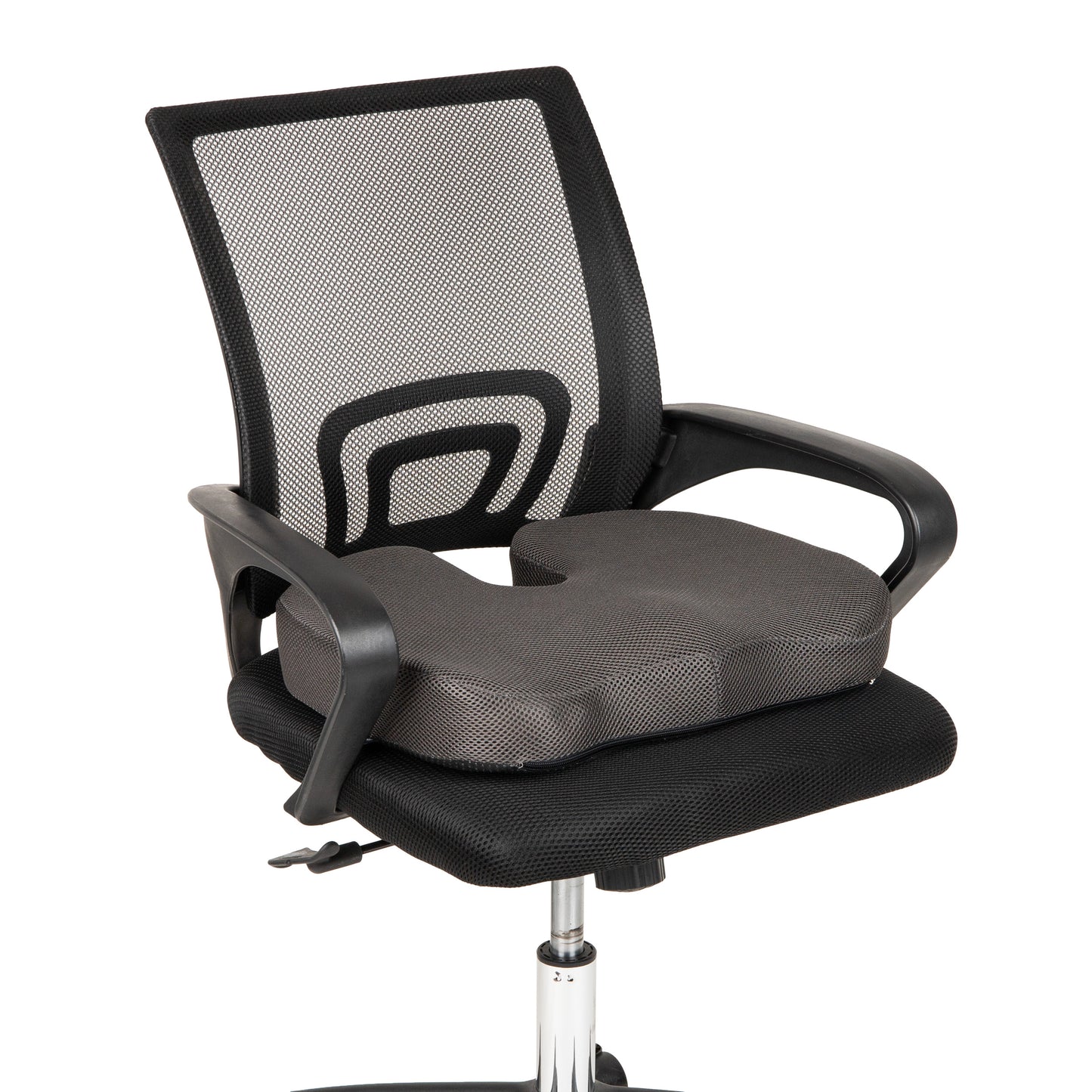 Mind Reader Memory Foam Seat Cushion with Air-Cloud Technology, Ergonomic Pressure Relief for Office Chair, Car, or Wheelchair, Sciatica, Coccyx, Tailbone & Hip Pain Support, Office, Memory Foam, 18"L x 13.5"W x 2.75"H