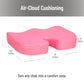 Mind Reader Memory Foam Seat Cushion with Air-Cloud Technology, Tailbone Cutout for Sciatica & Coccyx Relief, Non-Slip, Office Chair Cushion, Pink