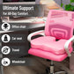 Mind Reader Memory Foam Seat Cushion with Air-Cloud Technology, Tailbone Cutout for Sciatica & Coccyx Relief, Non-Slip, Office Chair Cushion, Pink