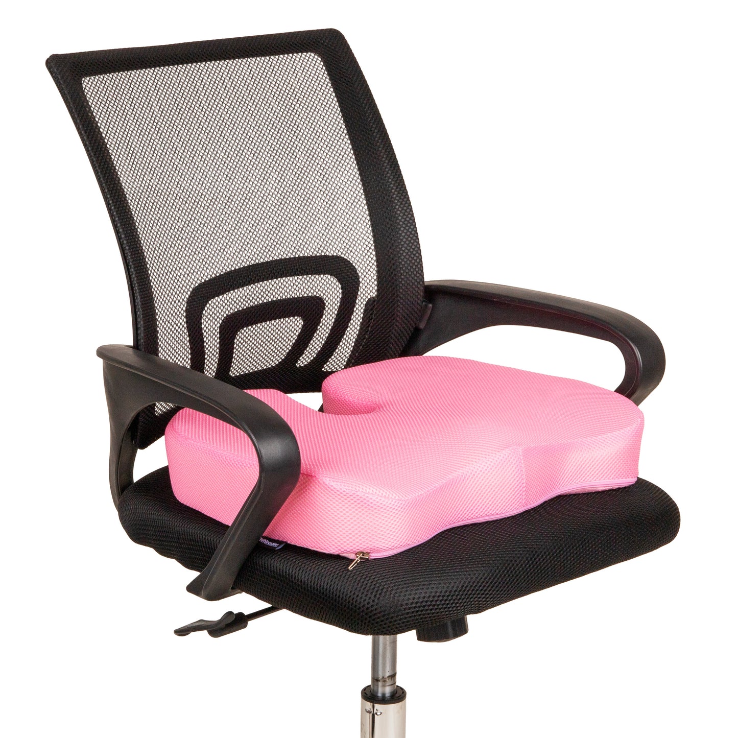 Mind Reader Memory Foam Seat Cushion with Air-Cloud Technology, Tailbone Cutout for Sciatica & Coccyx Relief, Non-Slip, Office Chair Cushion, Pink