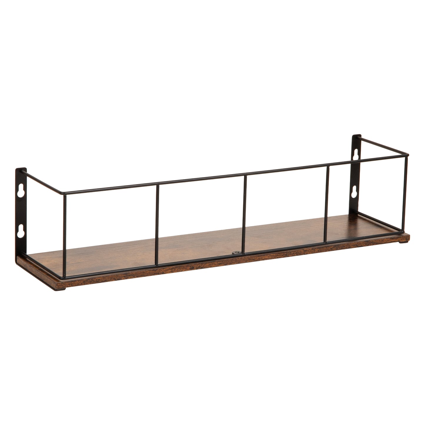 Mind Reader Desktop Shelf for Office Organization and Display, Mounting Hardware Included, Metal and Wood, Brown