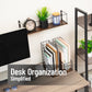 Mind Reader Desktop Shelf for Office Organization and Display, Mounting Hardware Included, Metal and Wood, Brown