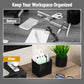 Mind Reader 2-Compartment Desktop Organizer, Removable Wood Divider, Non-Slip Base, Plastic and Wood