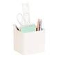 Mind Reader 2-Compartment Desktop Organizer, Removable Wood Divider, Non-Slip Base, Plastic and Wood