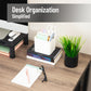 Mind Reader 2-Compartment Desktop Organizer, Removable Wood Divider, Non-Slip Base, Plastic and Wood