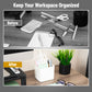 Mind Reader 2-Compartment Desktop Organizer, Removable Wood Divider, Non-Slip Base, Plastic and Wood