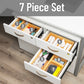 Mind Reader 7-Piece Bamboo Drawer Organizer Set, Storage Trays for Kitchen, Bathroom, Office, Makeup, Jewelry & More, Junk Drawer Tray, Utensil Holder, Rayon from Bamboo, Brown
