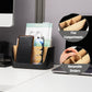 Mind Reader 5-Compartment Desktop Organizer, Adjustable Caddy, Plastic and Wood