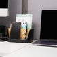 Mind Reader 5-Compartment Desktop Organizer, Adjustable Caddy, Plastic and Wood