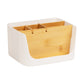 Mind Reader 5-Compartment Desktop Organizer, Adjustable Caddy, Plastic and Wood