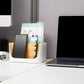 Mind Reader 5-Compartment Desktop Organizer, Adjustable Caddy, Plastic and Wood