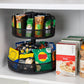 Mind Reader Network Collection, 2-Tier Granola Bar and Snack Carousel, Lazy Susan,  Countertop Organizer, Breakroom, Metal Mesh, Black