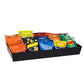 Mind Reader Snack Tray, Countertop Organizer, Snack Tray, Condiment Holder, Breakroom, Kitchen, 24"L x 12"W x 3.25"H, Black