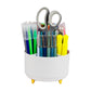 Mind Reader Rotating Pen Cup, 5-Compartment Accessory Holder for Desk Supplies, Desktop Organizer, Plastic, 5.75"L x 5.75"W x 4.75"H