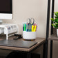 Mind Reader Rotating Pen Cup, Accessory Holder, Desktop Organization, Office, Plastic, 5.75"L x 5.75"W x 4.75"H