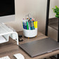 Mind Reader Rotating Pen Cup, Accessory Holder, Desktop Organization, Office, Plastic, 5.75"L x 5.75"W x 4.75"H