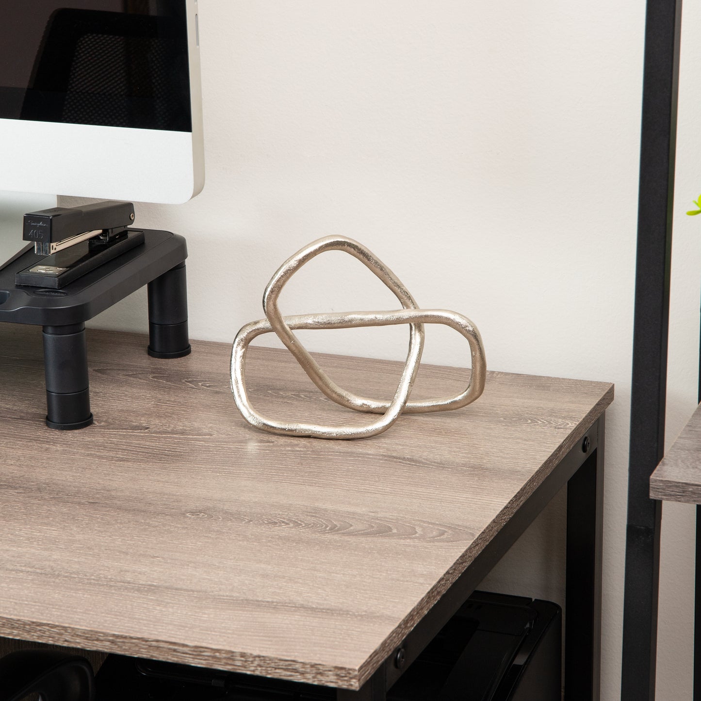 Mind Reader Metal Geometric Infinity Sculpture, Modern Home and Office Decor, Accent for Desks, Coffee Tables, and Shelves, Metal, Silver