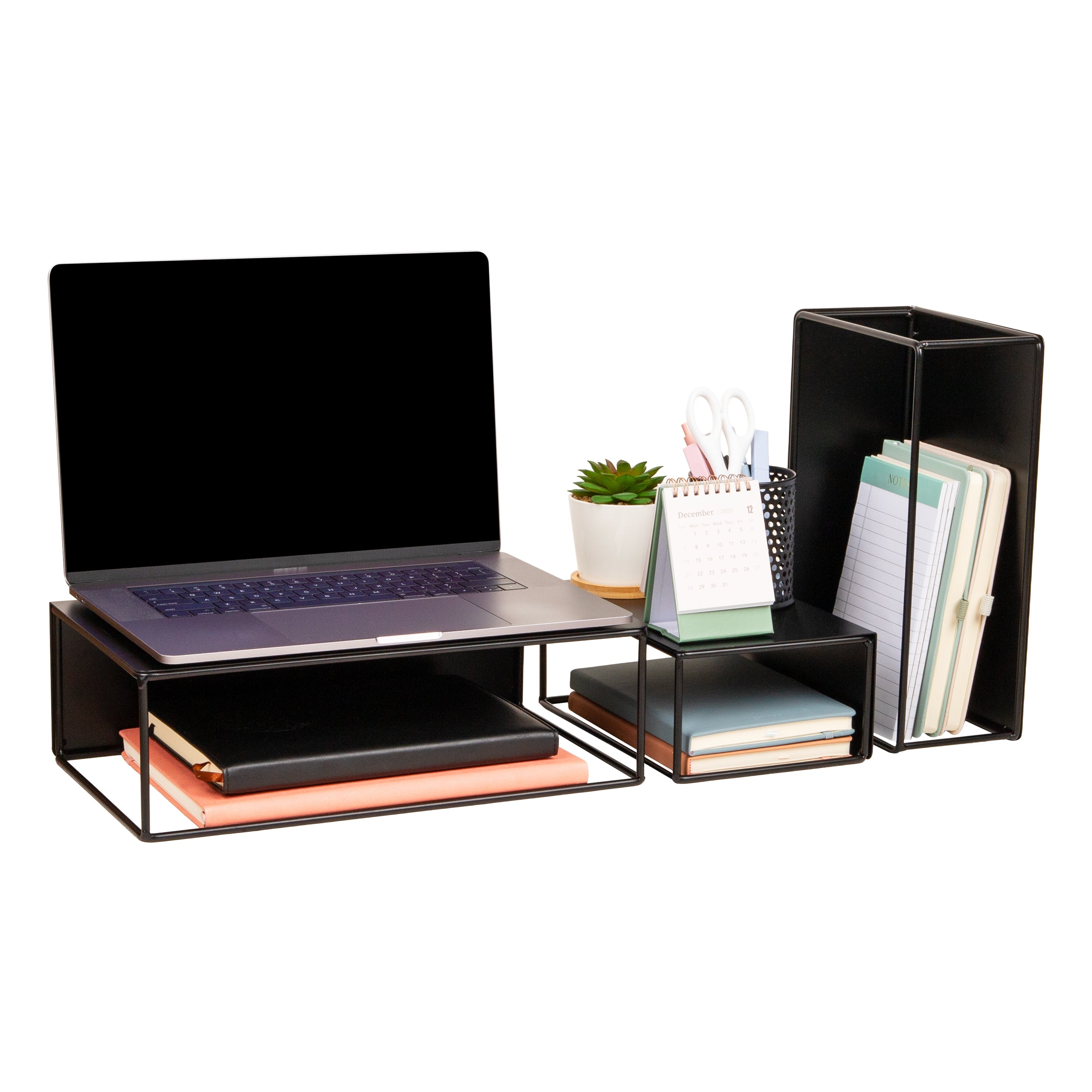 Mind Reader 3 Piece Metal Desktop Riser Set for Monitor, Laptop, and O ...