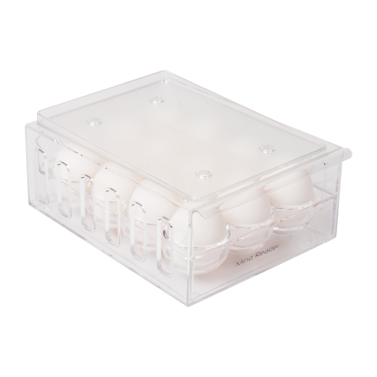 Mind Reader Egg Storage Drawer for Refrigerator, Fridge Organizer, Stackable, Bin, 6.75"L x 8.75"W x 3.5"H, Set of 2, Clear