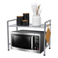 Mind Reader Kitchen Storage, Microwave Stand, Shelf Organizer, Rack Shelf, Metal, 23.75"L x 12.75"W x 18.75"H, Silver
